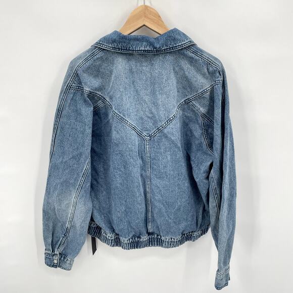 BlankNYC NWT Evereve Wondering Why Denim Full Zip Retro Jacket // L - Picture 10 of 10